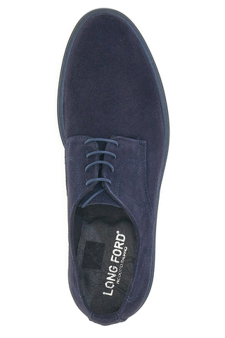 Modri usnjeni čevlji z vezalkami Longford 606