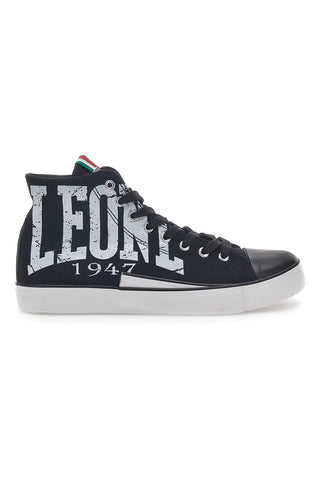 Črno-bele platnene superge Mid-Cut Leone 40