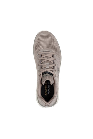 Bež superge z Memory Foam Skeachers Track Front Runner