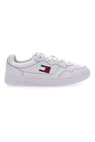 Bele superge z usnjenim zgornjim delom TOMMY JEANS CUPSOLE