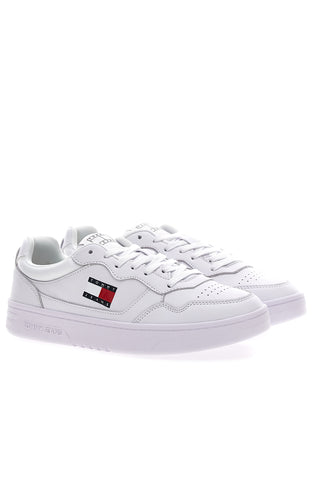 Bele superge z usnjenim zgornjim delom TOMMY JEANS CUPSOLE