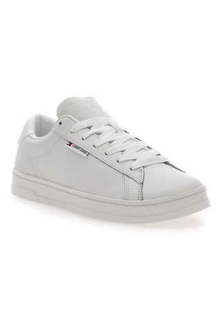 Bele superge z usnjenim zgornjim delom TOMMY JEANS TJM LEATHER LOW CUPSOLE