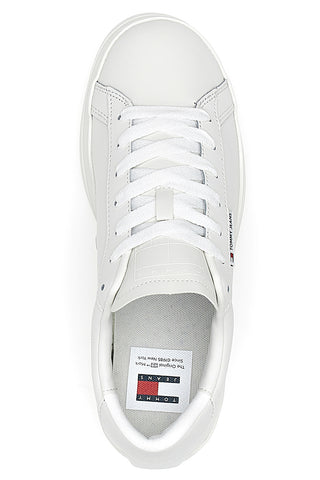 Bele superge z usnjenim zgornjim delom TOMMY JEANS TJM LEATHER LOW CUPSOLE