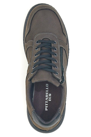 Sivi casual čevlji iz pravega usnja z zadrgo na strani Pittarello Eco 25299008