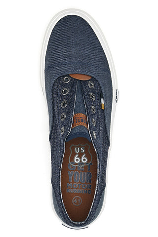 Modri jeans slip-on superge brez vezalk Route 66 01819