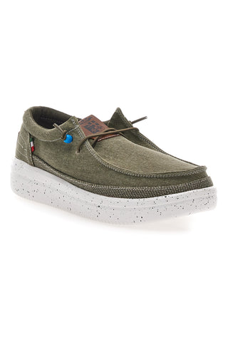 Zavezanke iz zelene platnene tkanine Marina Militare MM1701