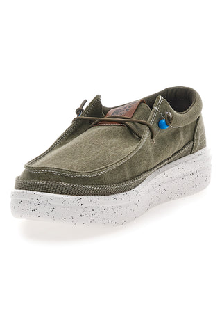 Zavezanke iz zelene platnene tkanine Marina Militare MM1701