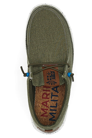 Zavezanke iz zelene platnene tkanine Marina Militare MM1701