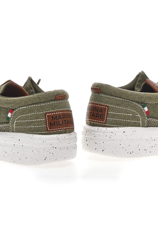 Zavezanke iz zelene platnene tkanine Marina Militare MM1701