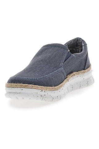 Mokasini Jeans z okrasno rafijo MAX DILLAN DAVID TWILL