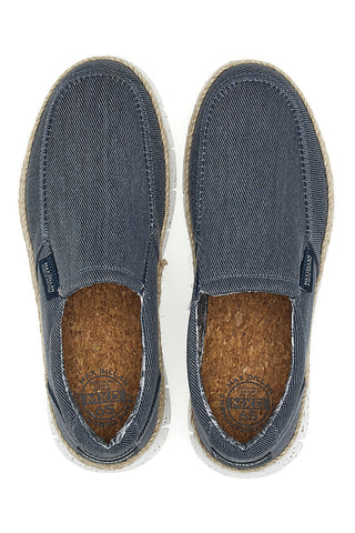 Mokasini Jeans z okrasno rafijo MAX DILLAN DAVID TWILL