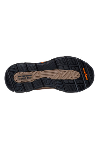 Rjavi usnjeni škornji z zadrgo Skechers Respected Evanston