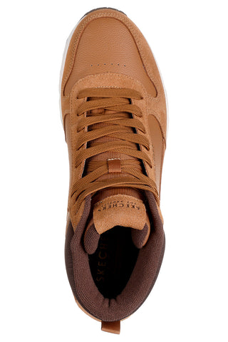 Srednje visoki usnjeni superge iz semiša in trpežnega usnja Skechers Uno Stacre Mid