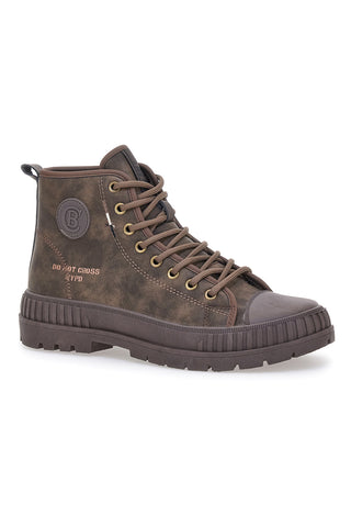 Visoki rjavi čevlji v vintage stilu z ojačano podplatom Cotton belt DRE NBK