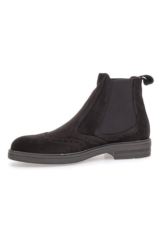 Rjavi usnjeni škornji Beatles z brogue obdelavo Pittarello 44