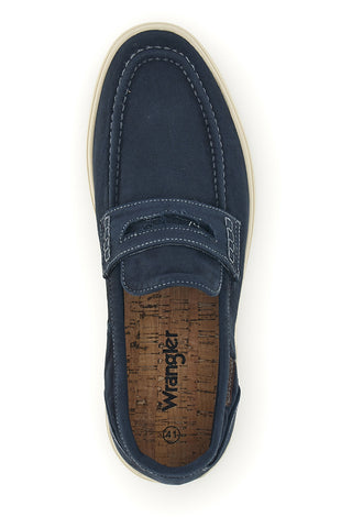 Mocassini blu in tessuto Wrangler 2026103527F