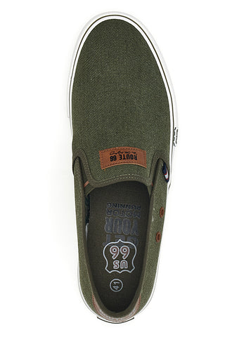 Sneakers verde scuro slip-on Route 66 RO01805