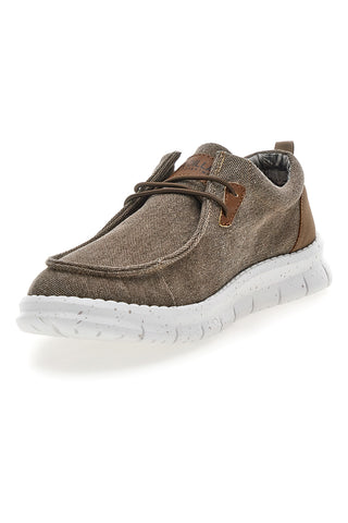 Taupe mokasini iz blaga z vezalkami Max dillan MXM518A68