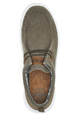 Taupe mokasini iz blaga z vezalkami Max dillan MXM518A68