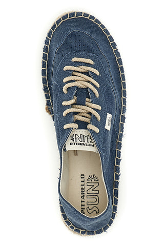 Modre espadrile z vezalkami iz blaga Pittarello sun SGMS2508