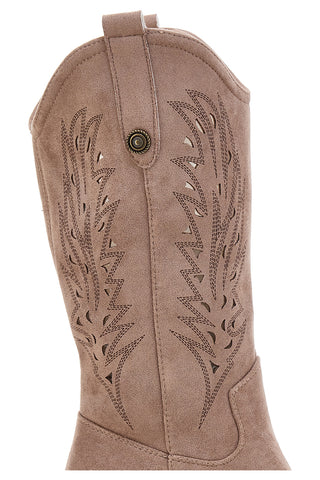 Taupe gležnjarji Texan z lasersko vezenino Café Cost RQ9241