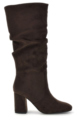 Stivali marroni in effetto suede con gambale drappeggiato Pittarello Capsule BT2140004