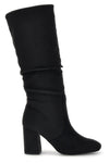 Stivali neri in effetto suede con gambale drappeggiato Pittarello Capsule BT2140004