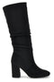 Stivali neri in effetto suede con gambale drappeggiato Pittarello Capsule BT2140004