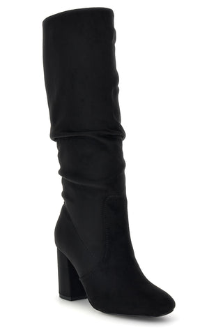 Stivali neri in effetto suede con gambale drappeggiato Pittarello Capsule BT2140004