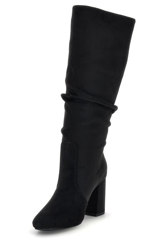 Stivali neri in effetto suede con gambale drappeggiato Pittarello Capsule BT2140004