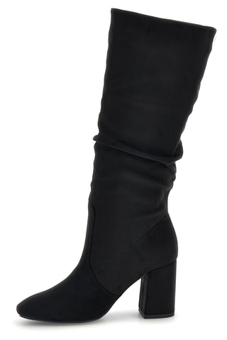 Stivali neri in effetto suede con gambale drappeggiato Pittarello Capsule BT2140004