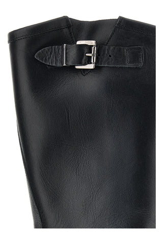 Stivali Biker neri in vera pelle made in Italy con fibbie Pittarello Love 6724