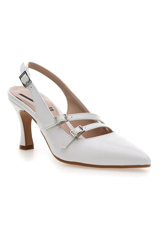 Bele čevlje slingback z jermenčki Made in Italy Pittarello vera 4387