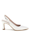 Bele poročne čevlje s slingback zapenjanjem in zaobljenim koncem Pittarello Romantic 6371
