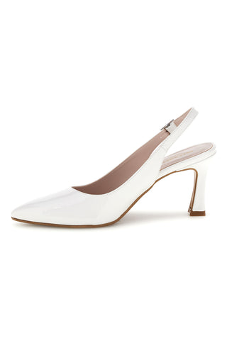 Bele poročne čevlje s slingback zapenjanjem in zaobljenim koncem Pittarello Romantic 6371