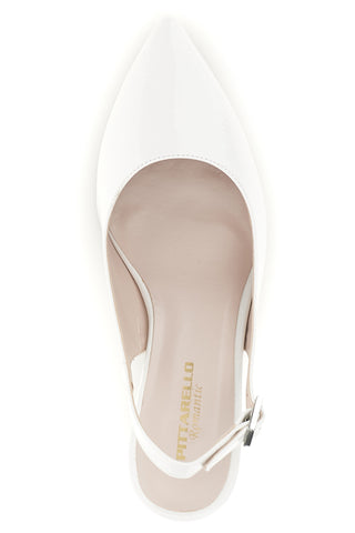 Bele poročne čevlje s slingback zapenjanjem in zaobljenim koncem Pittarello Romantic 6371