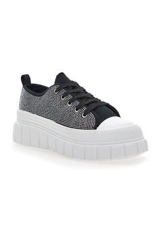 Črni superge Flatform 268603 s kristali