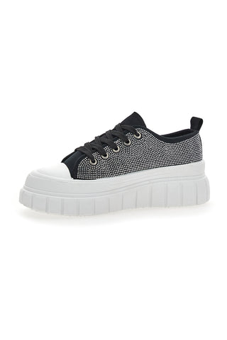 Črni superge Flatform 268603 s kristali