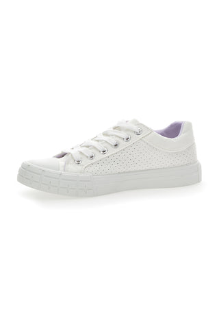 Perforirane platnene superge Thank you 3581 White and Lilac