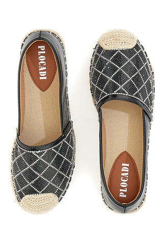 Espadrillas Plocadi 8055 Črne z okraski iz stekla