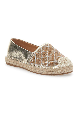 Plocadi 8055 Zlate espadrile s kamenčki