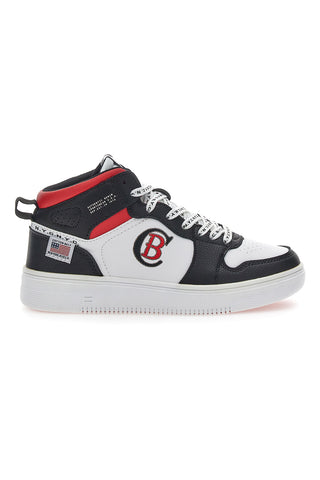 Sneakers Mid Cut Cotton Belt Karim Črno-rdeči
