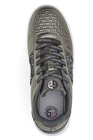 Superge Flatform Soprani Jimmy Glitter Piombo