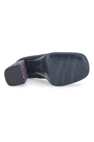 Črne čevlje z odprtim prstom Platform Pittarello Glam 3336 z bleščicami
