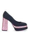 Črne čevlje z odprtim prstom Platform Pittarello Glam 3336 z bleščicami