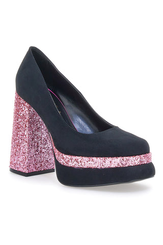 Črne čevlje z odprtim prstom Platform Pittarello Glam 3336 z bleščicami