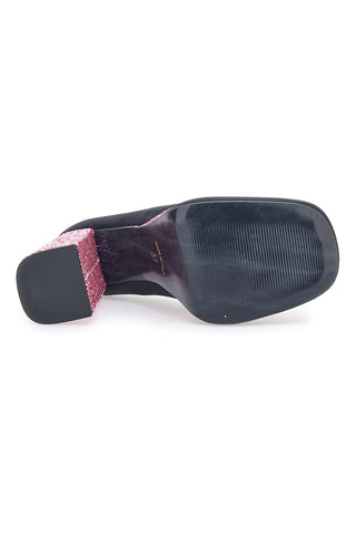 Črne čevlje z odprtim prstom Platform Pittarello Glam 3336 z bleščicami