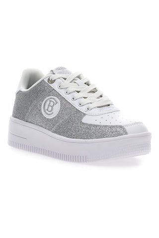 Superge Platform Cotton Belt Bipolar Glitter Argento