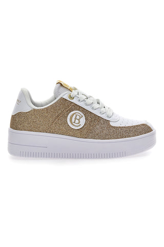 Superge Platform Cotton Belt Bipolar Glitter zlato