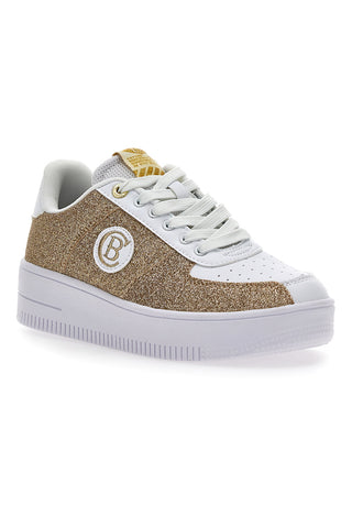 Superge Platform Cotton Belt Bipolar Glitter zlato